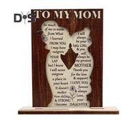 (as the picture, A) Mother's Day Wooden Ornament Gift for Mom from Daughter/Son Desk Decor Standing Sign Birthday Gratitude Gift for Mom