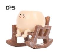 (as the picture, A) Smiling Face Planter Pot Resin Flower Pot with Four Limbs Fun Irregular Shape Succulent Plant Pot for Indoor Outdoor Use