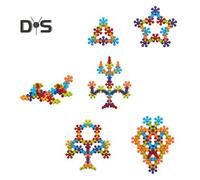 (as the picture, A) Snowflake Interlocking Building Block Toys Multi-Color Plastic Discs Building Set Early Learning Educational Toy for Kids 3+