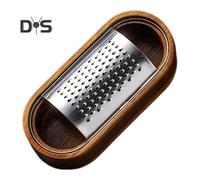 (as the picture, A) Stainless Steel Cheese Grater with Wood Handle Sharp Blades Efficient Cheese Grating Tool for Cheese Chocolate Fruits Handheld Grater Spoon Grater