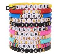 (as the picture, A) Taylor Swift Inspired Bracelet Set Handmade Adjustable Stretch Stone Beaded Jewelry for Concerts Gifts