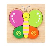 (as the picture, A) Toddlers Wooden Puzzle Animal Vehicle Cognition Preschool Early Education 3D Jigsaw Puzzle Colorful Block Assembly Toy Boys Girls Gift