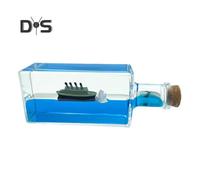 (as the picture, A) Unsinkable Fluid Cruise Ship Decoration Non Sinking Pirate Boat Drift Bottle Desktop Ornament Kids Adults Christmas Birthday Gift