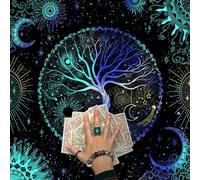 (as the picture, A75) Divinations Tablecloth Trees Of Life Tarot Cards Tablecloth Altars Cloth Oracles Divinations Board Game Accessories