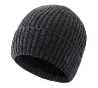 (as the picture, average size) Plus Plush Thickened Hat Winter Knitted Cap Men And Women Solid Colour Wool Cap Chenille Wool Guapi Cap
