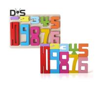 (as the picture, B) 1 Set Wooden Number Building Block Educational Digital Block Stacking Balance Game Toddlers Boys Girls Math Learning Block Puzzle Board Toy