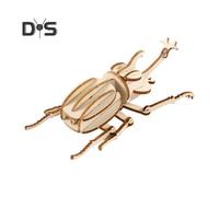 (as the picture, B) 3D Animal Puzzle Toy DIY Handmade Wooden Mini Butterfly Dragonfly Bee Beetle Cricket Puzzle Game Kids Adults Educational Critter Assembly Toy