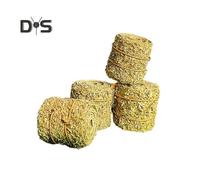 (as the picture, B) 4Pcs Miniature Haybale Model Realistic Mini Haystack Ornament Tiny Round Fake Straw Bale DIY Farm Micro Landscape Dollhouse Decoration Accessories