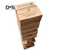 (as the picture, B) 54Pcs/Set Tumbling Tower Block Drinking Game Wooden Multiplayer Adults Interactive Building Brick Stacking Drink Game Night Party Essentials
