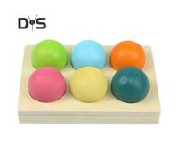 (as the picture, B 6pcs) 6/12Pcs Rainbow Ball Matching Game Logic Thinking Training Fine Motor Skills Color Ball Sorting Board Educational Wooden Colorful Ball Matching Toy