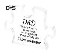 (as the picture, B) Best Dad Acrylic Decoration Thank You Dad Puzzle Home Office Desktop Ornament Father-in-law Stepfather Father's Day Birthday Festival Gift