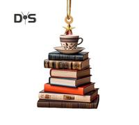 (as the picture, B) Christmas Tree Pendant Acrylic Tree Shape Book Cucumber Ornament Xmas Tree Hanging Decoration for Indoor Outdoor Winter Decor