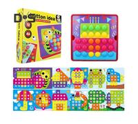 (as the picture, B) Color Matching Mosaic Pegboard Game Set Button Art Toys for Toddlers Sensory Early Learning Educational Puzzle Toy for Kids Ages 3+