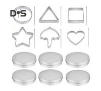 (as the picture, B) Cookie Cutters Biscuit Molds Korean Sugar Candy Making Tools Squid Sugar Game Kit Umbrella Triangle Star Round Shapes Stainless Steel Baking Diy Tools