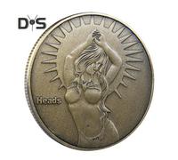 (as the picture, B) Couples Challenge Coin Sexy Woman Double-Sided Coin Collectible Love Token Adult Challenge Coin Lucky Girl Coin for Men Women Date Night
