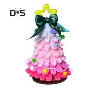 (as the picture, B) DIY Twist Stick Christmas Tree Mini DIY Tree Kit Twisted Xmas Tree Ornaments Table Top Figurine for Home Party Wedding Decor