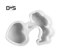 (as the picture, B) Easter Bunny Silicone Mold for DIY Candle Making Resin Casting Easily Release Polymer Clay Mold Flexible Rabbit Candle Mold