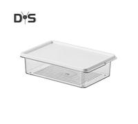 (as the picture, B) Food Preservation Box Stackable Freezer Fridge Organizer with Lid Anti-Frost Reusable Food Containers for Meal Prep Week Herb Storage