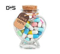 (as the picture, B) Glass Bottle with Capsules DIY Love Notes Capsules in A Bottle Secret Message Capsules Set Birthday Valentine's Day Gift for Friends Boyfriend