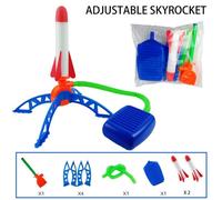 (as the picture, B) Kid Air Rocket Foot Pump Launcher Toys Sport Game Jump Stomp Outdoor Child Play Set Toy Pressed Rocket Launchers Pedal Games