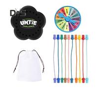 (as the picture, B) Kids Rope Untangling Game Logic Thinking Focus Training Rope Board Game Parent-children Interactive Educational Colorful Elastic Rope Unhitching Toy