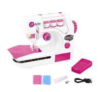 (as the picture, B) Kids Sewing Machine Toy with Pre-Threaded Box Children Sewing Set for Play House Simulated Realistic Sewing Sound Feel Sewing Machine Toy