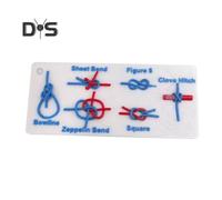 (as the picture, B) Rescue Knotted Rope Reference Card with Hanging Hole 6 Common Knots Guide for Outdoor Travel Camping Emergency Knot Reference Card