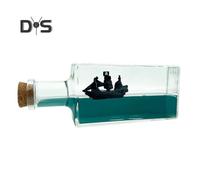 (as the picture, B) Unsinkable Fluid Cruise Ship Decoration Non Sinking Pirate Boat Drift Bottle Desktop Ornament Kids Adults Christmas Birthday Gift