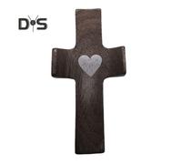 (as the picture, B) Wooden Cross-Shaped Ornament Comfort Support in Difficult Times Handcrafted Walnut Pocket Charm Figure