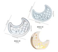 (as the picture, B06a-29+b06a-30 set) DIY Moon Castle Silicone Mold for LED Lamp Shade Making, Gypsum Casting Mold Ramadan Eid Decoration
