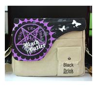 (as the picture, Black Butler, Canvas shoulder bag) Attack on Titan Sword Art Pirates Canvas Shoulder Bag Ninja Anime Backpack Black Butler