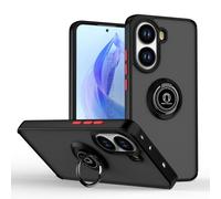 (as the picture, Black/Red) For Xiaomi Poco X7 Pro 5g Case Pc+tpu Ring Kickstand Anti Drop Phone Back Cover
