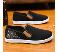 (as the picture, brave troops, 43) Men's Spring Chinese Style Embroidered Cloth Shoes - Soft, Breathable Canvas With Comfortable Sole