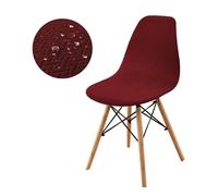 (as the picture, Burgendy) Waterproof Shell Chair Cover Stretch Scandinavian Chair Covers Soft Dining Seat Cover For Hotel Home Living Room