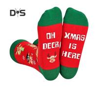 (as the picture, C) 1 Pair Winter Socks Cartoon Snowman And Letter Print Warmth Retention Christmas High-tube Socks Leg Warmer Fall Winter Floor Socks Holiday Gift