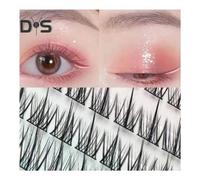 (as the picture, C) 1 Set False Eyelash Cluster Natural Look Fluffy Reusable Women Individual Fake Lashes Extension Stage Performance Party Makeup Tools