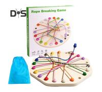 (as the picture, C) 1 Set Kids Rope Untangling Game Twisted Rope Knots Challenge Board Game Logic Thinking Interactive Educational Elastic Rope Unhitching Toy