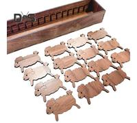 (as the picture, C) 15Pcs Wooden Animal Floss Bobbin with Storage Box Bunny Cat Sheep Cross Stitch Bobbin Embroidery Thread Card Winding Plate Sewing Enthusiast Gift