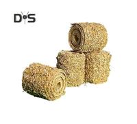 (as the picture, C) 4Pcs Miniature Haybale Model Realistic Mini Haystack Ornament Tiny Round Fake Straw Bale DIY Farm Micro Landscape Dollhouse Decoration Accessories