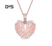 (as the picture, C) Angel Wings Necklace Rhinestone Hug Guardian Wings Pendant Necklace Zircon Birthstone Jewelry Gift for Her