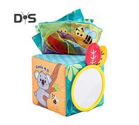 (as the picture, C) Baby Sensory Tissue Box Toy Crinkle Sound Soft Pull & Play Cube Toy Enhances Sensory Motor Skills Multi-sensory Tissue Box Kit for 0-3 Years