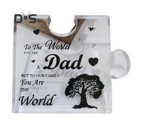 (as the picture, C) Best Dad Acrylic Decoration Thank You Dad Puzzle Home Office Desktop Ornament Father-in-law Stepfather Father's Day Birthday Festival Gift