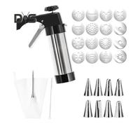 (as the picture, C) Churro Maker Machine with Piping Piping Tips And Bag Stainless Steel Easy to Fill Fritters Making Kit with Cleaning Brush for Making Churro