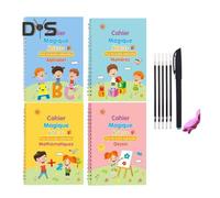 (as the picture, C) Handwriting Practice Book for Kids Magic Grooved Writing Copybook Reusable Writing Practice Workbook Kindergarten Pre-School Essentials for Children