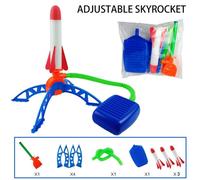 (as the picture, C) Kid Air Rocket Foot Pump Launcher Toys Sport Game Jump Stomp Outdoor Child Play Set Toy Pressed Rocket Launchers Pedal Games