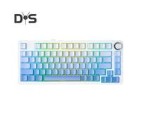 (as the picture, C) Mechanical Keyboard Bluetooth-Compatible/2.4G/Type-c Wired Three-mode Connections Full-key Hot-swap 81 Keys Keyboard