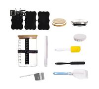 (as the picture, C) Sourdough Starter Jar Kit Large Capacity Wide Mouth BPA Free Food Grade Easy to Clean Multifunctional Glass Jar Sourdough Container