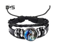 (as the picture, Capricorn) Unisex Constellation Bracelet Multi-layered Braided Faux Leather Adjustable Alloy Glow At Night Astrology Jewelry Embrace Good Luck Inner Peace