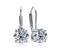 (as the picture) Carat D Color Moissanite Diamond Dangle Drop Earrings 925 Sterling Silver Bow Cuff Earrings Charm Jewelry