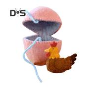 (as the picture, Chick) Surprise Easter Egg from Wool Felt Handmade Felted Easter Egg with Small Animals Hidden Inside Easter Basket Stuffer for Home Decor